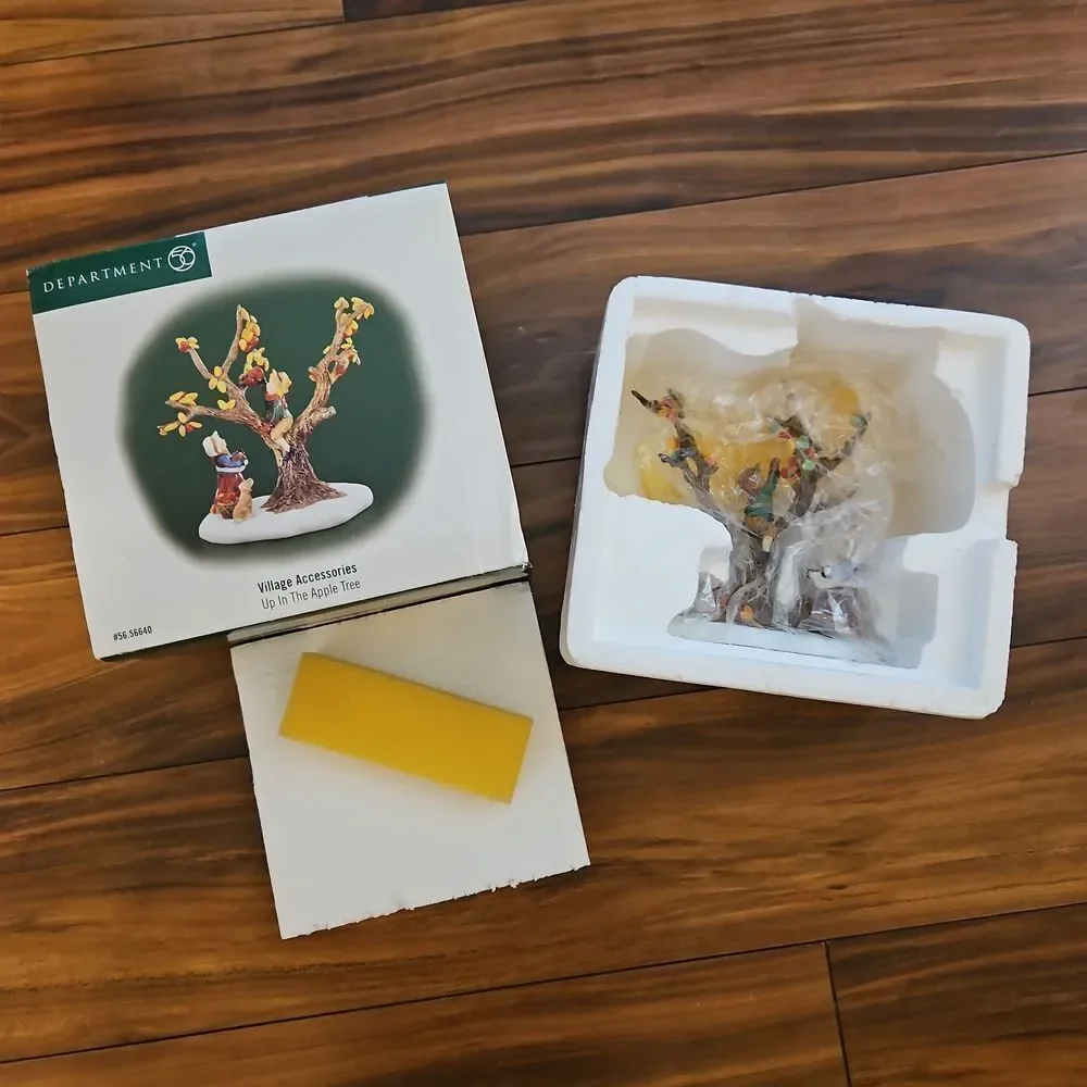 Department 56 Village Accessories Apple Tree with Figures